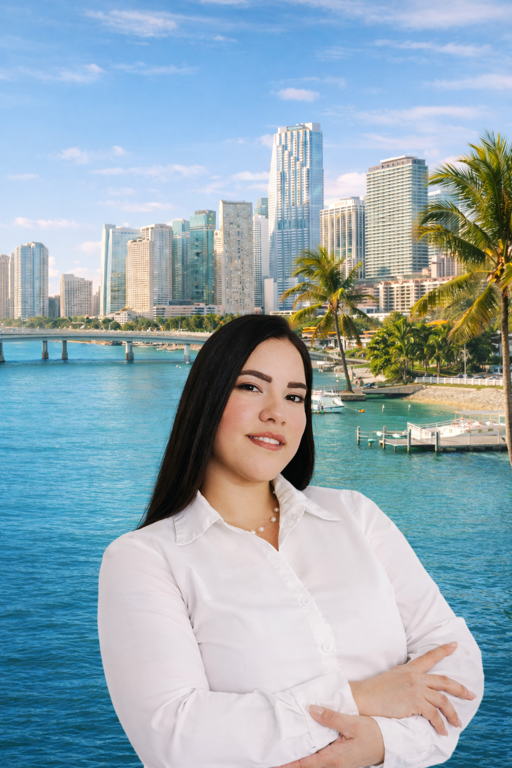 Miami skyline with luxury waterfront properties