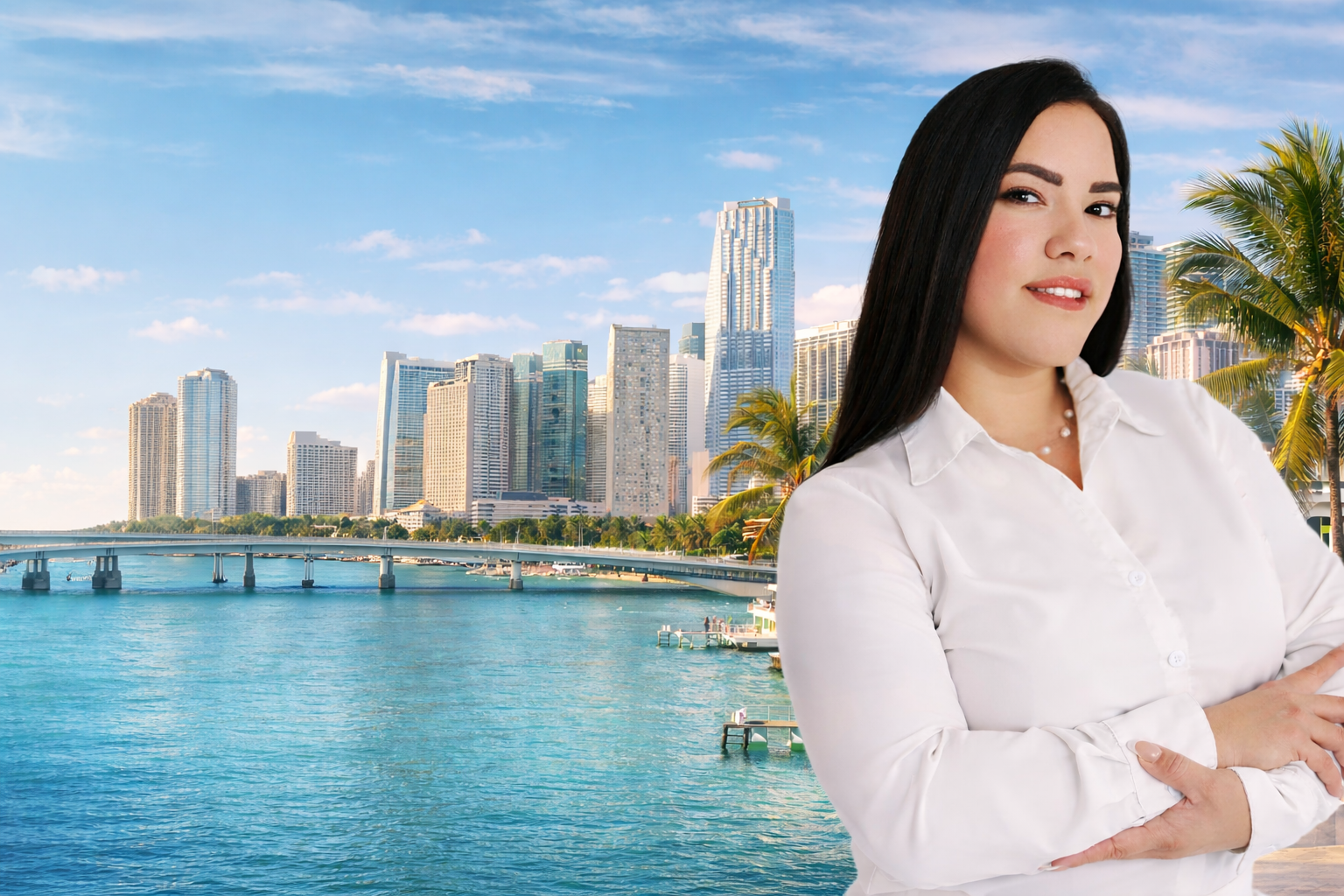 Miami skyline with luxury waterfront properties